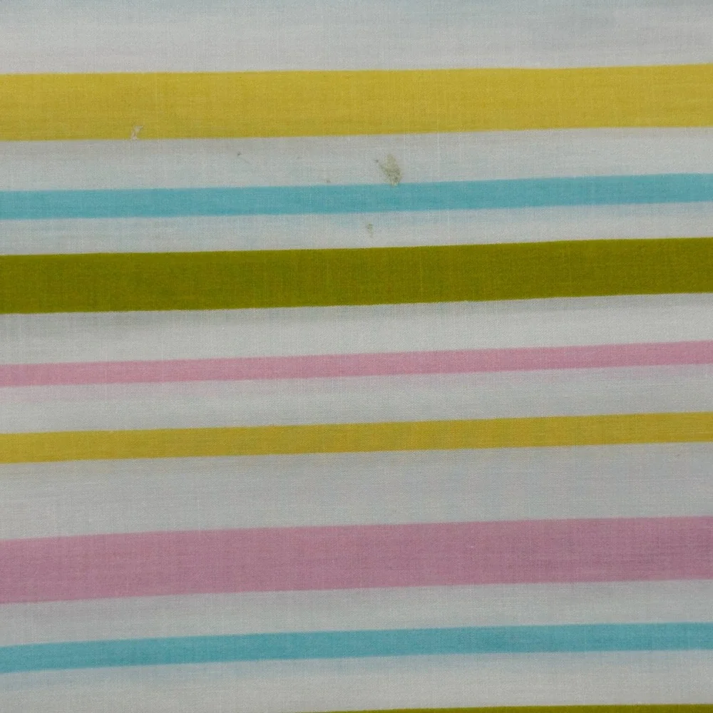 Vtg Montgomery Ward Percale Twin Flat Sheet Pastel Striped Multicolor 72x104